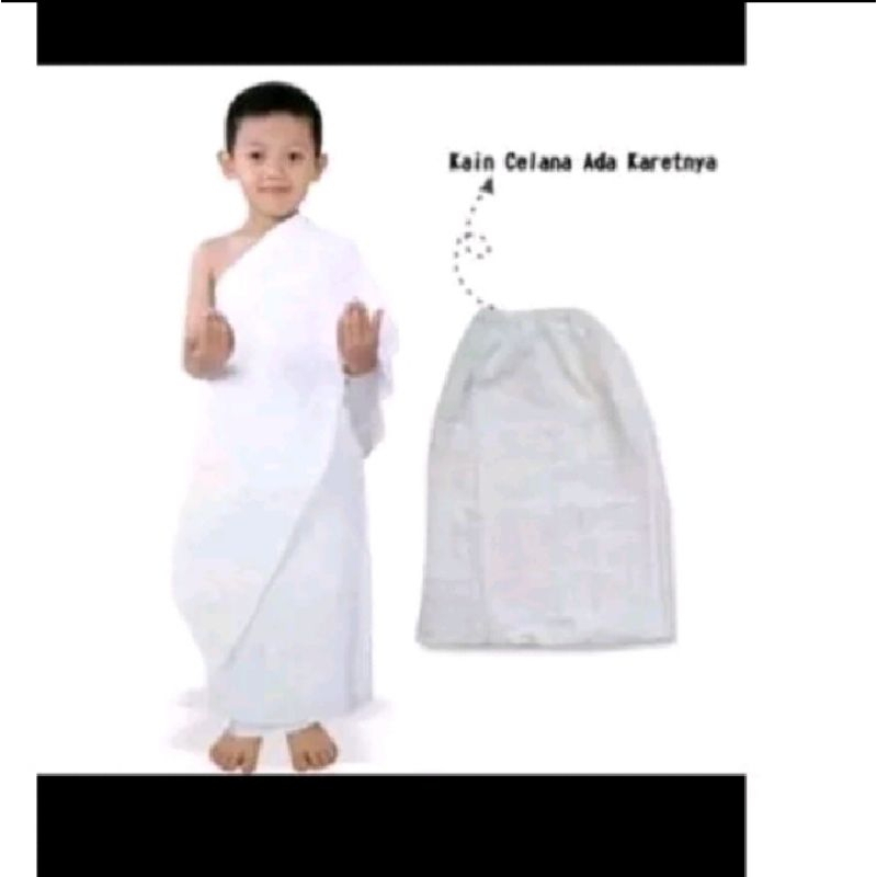 kain ihram baju/ihram anak instan TK paud