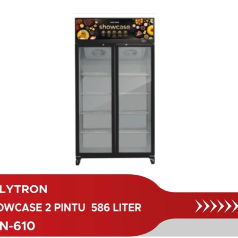 Showcase 2 pintu Polytron scn610 kapasitas 586 liter