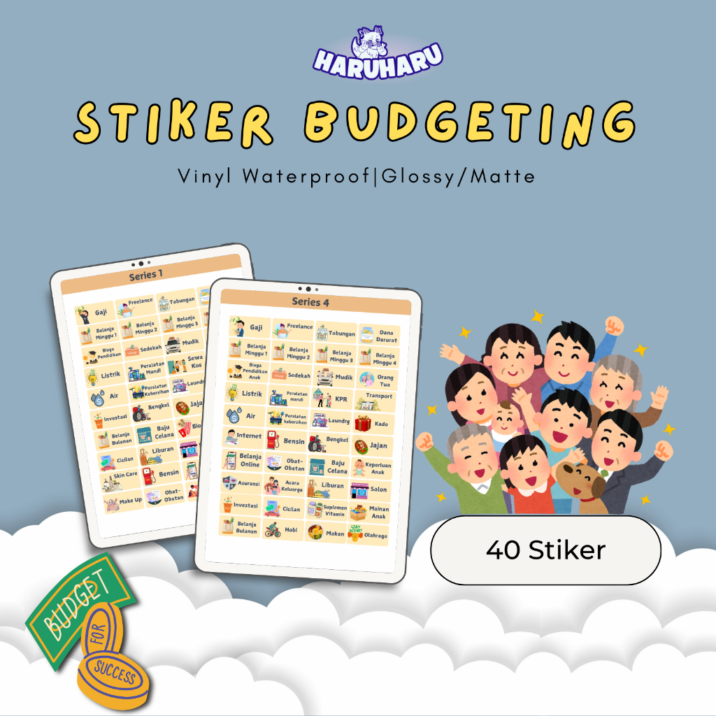 

Paket Stiker Label Budgeting Vinyl Waterproof|Stiker Keuangan|Tabungan|Catatan Keuangan
