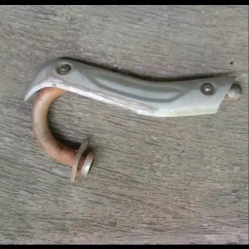 leher kenalpot knalpot ori kawasaki klx copotan motor asli