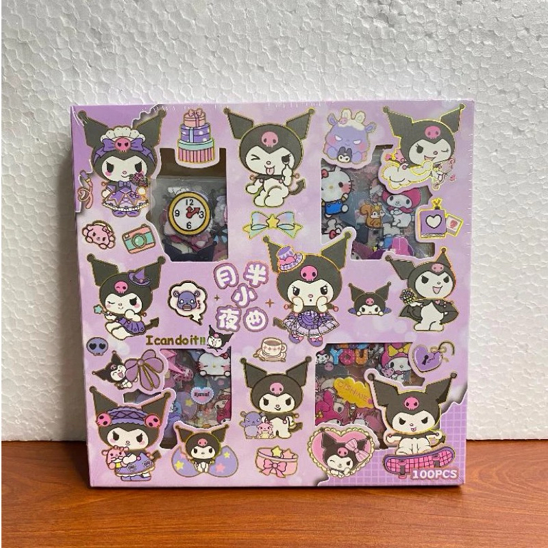 

Stiker momo melody Kuromi labubu 100 Lembar Sticker sanrio masu all Color Stiker Viral Momo Masu