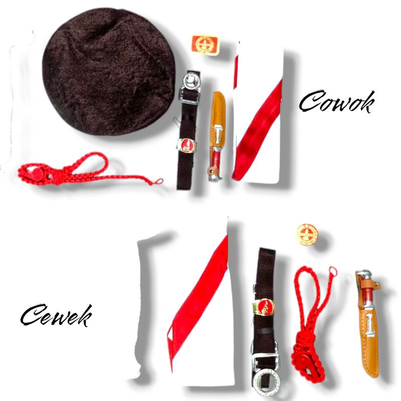 Atribut Perlengkapan PRAMUKA Lengkap 1 Set Putra Putri SD