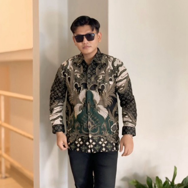 KEMEJA BATIK KATUN REGULER RAMA HIJAU BOTOL  //FURING// ANAK MUDA