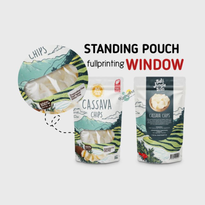 custom kemasan standingfouch window fullprinting  ziplock/zipper  kemasan makanan