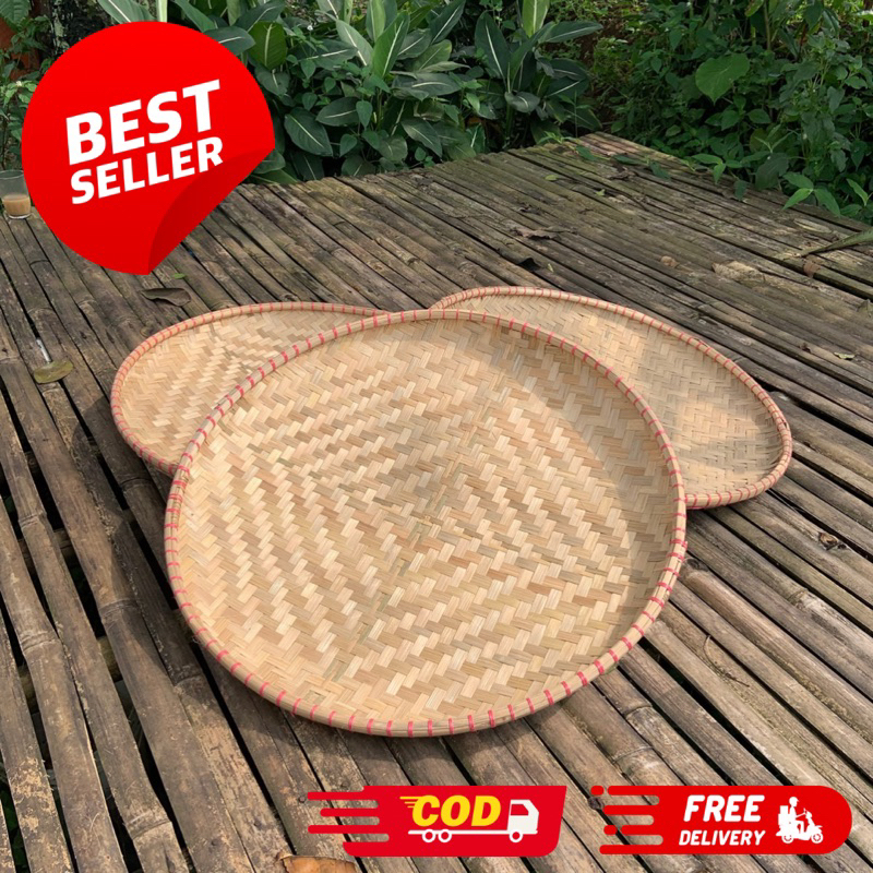 Tampah Bambu Bulat  Besar Ukuran 60 cm / Tampah Jemuran Besar / Tampah Tumpeng / Cempeh Bambu