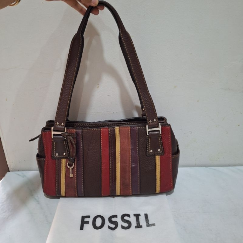 Tas Preloved Shoulder ocil fos sil Patchwork