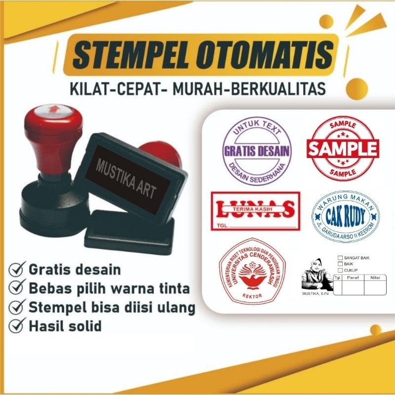 

Stempel Custom - Stempel Lunas - Stempel Nama - All Size - 1 Hari Jadi - Free Design