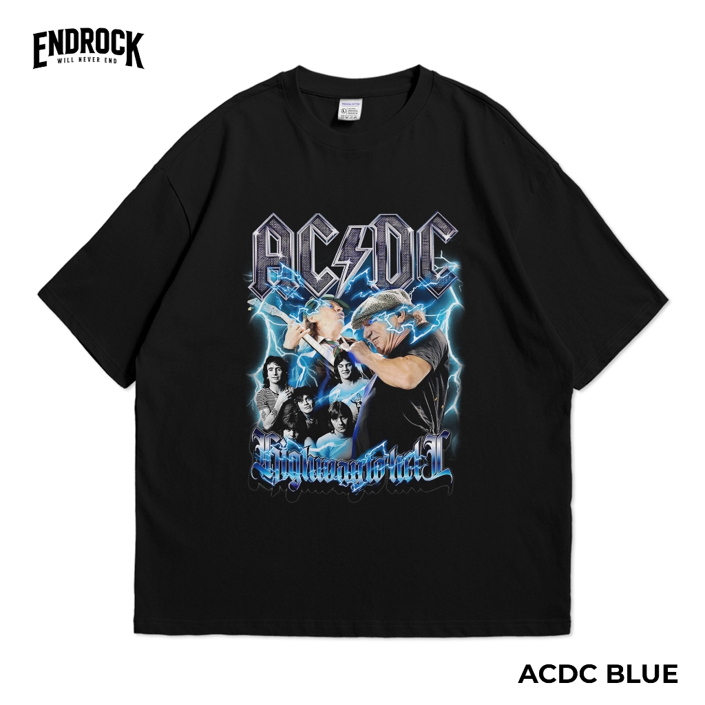 Kaos Oversize Original Endrock Tema"ACDC BLUE"