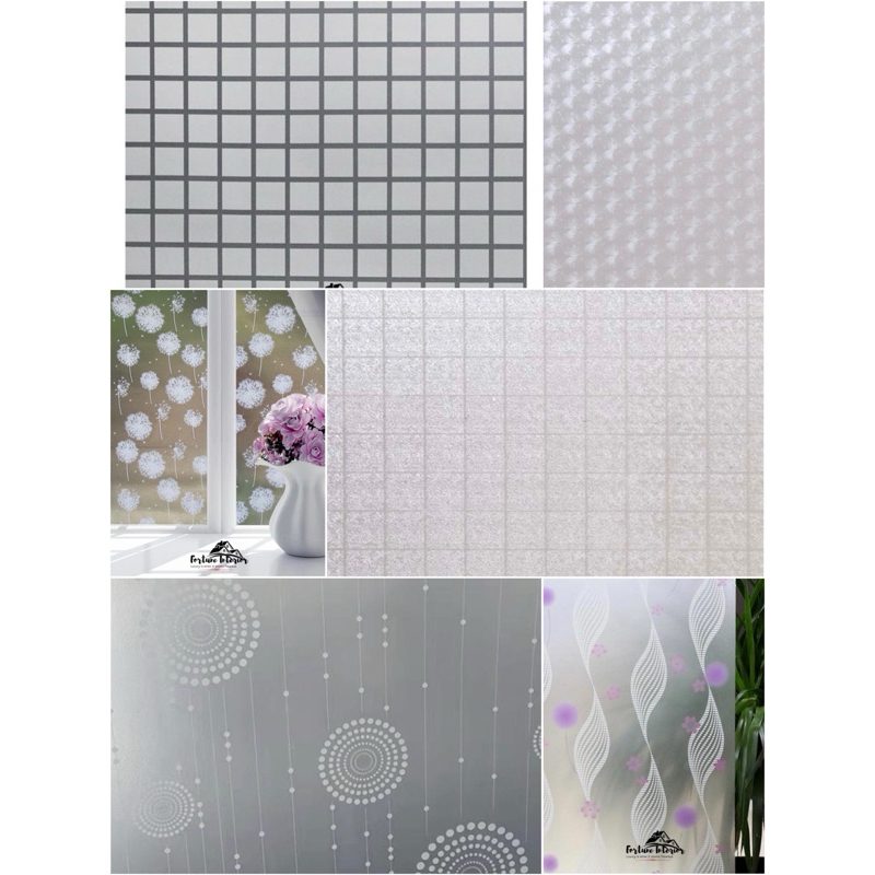 Wallpaper Sticker kaca glass film stiker pintu jendela sandblast sunblast buram ukuran lebar 45cm mo