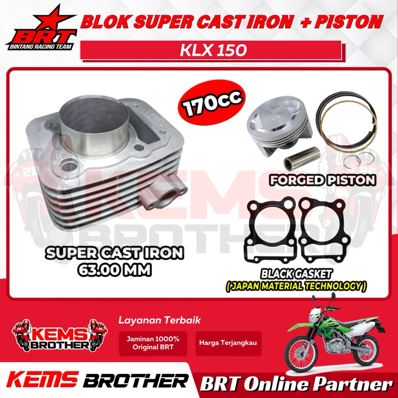BLOK CASTING IRON BRT KLX DTRACKER 63mm BOREUP 170CC Original BRT