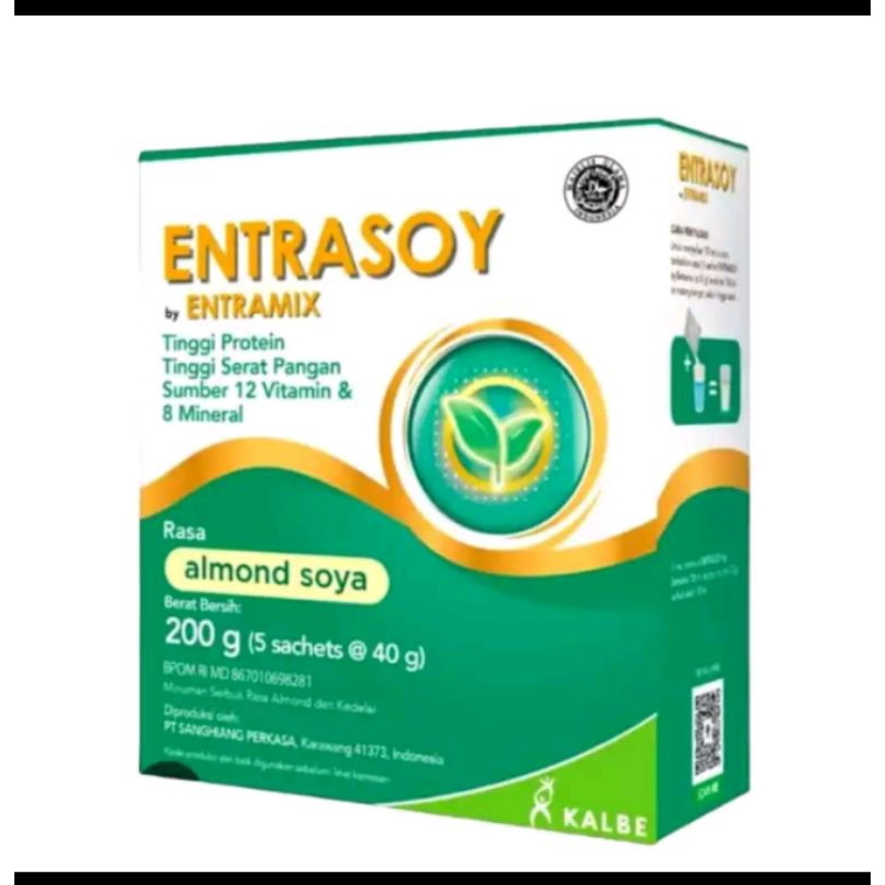 

ENTRASOY Nutrisi lengkap da seimbang 100% protein nabat