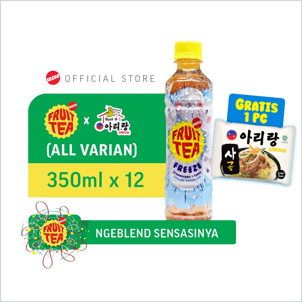 

Fruit Tea Sosro 350 ml isi 12 pcs Free 1 pcs Arirang Noodle Soup Bone Marrow