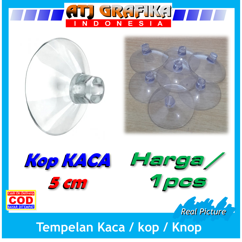 Kop kaca 5cm besar kuat lengket tempelan knop karet gantungan dudukan meja kaca aquarium