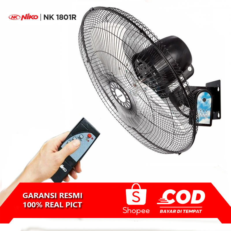 kipas Angin Dinding NIKO 1801R  GARANSI RESMI kipas angin remot