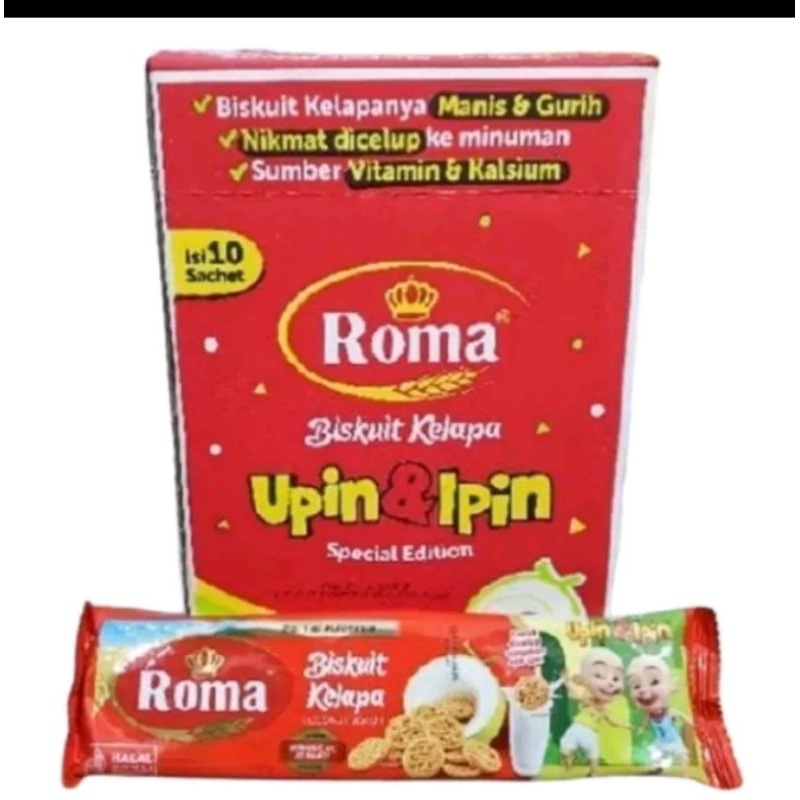 

biskuit Roma kelapa special edition Upin Ipin box isi 10 pcs x 36gr