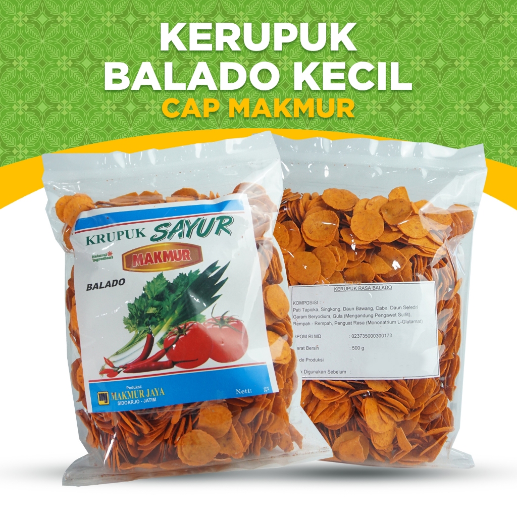 

KERUPUK MENTAH CAP MAKMUR, KERUPUK BALADO KECIL RENYAH GURIH TANPA DIJEMUR