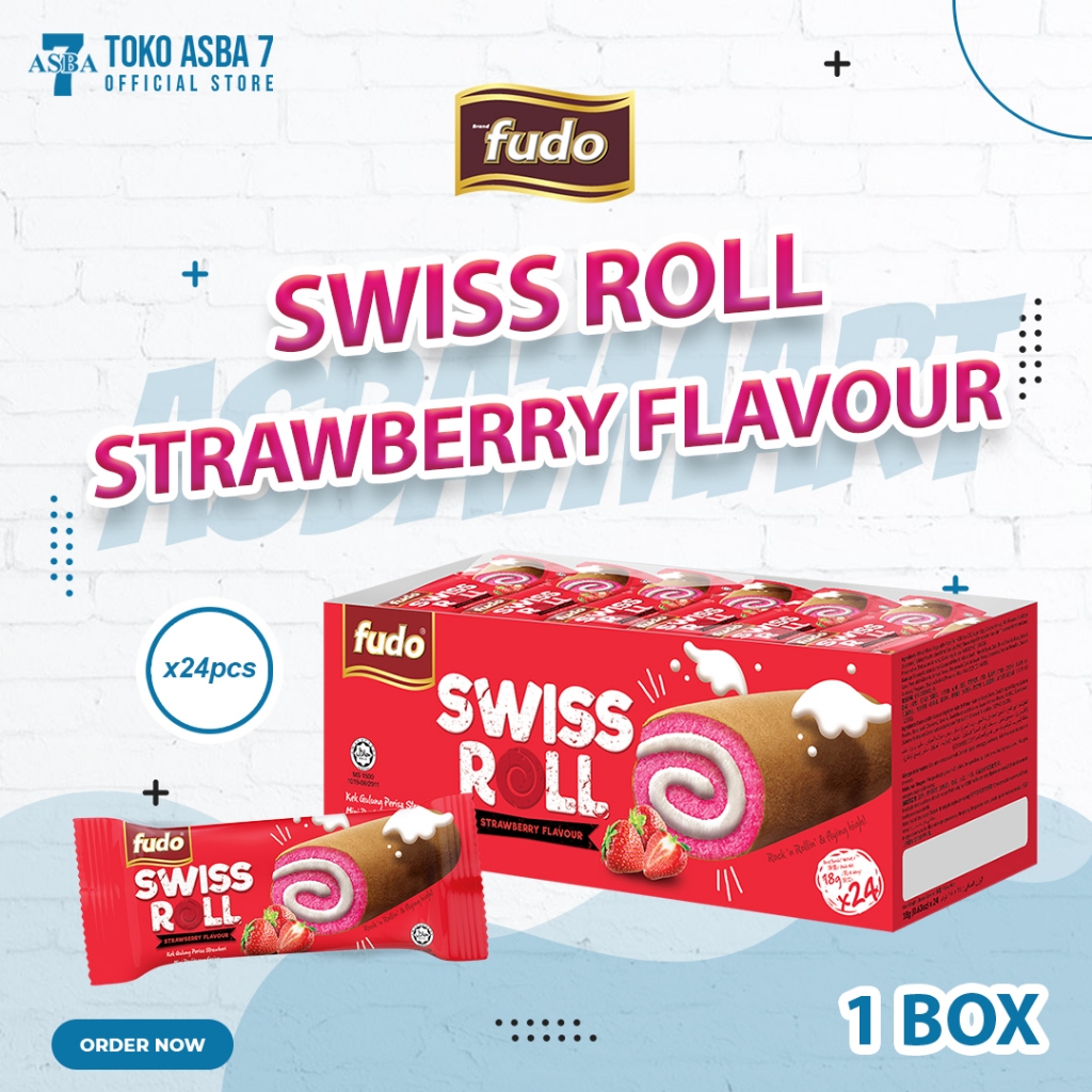 

FUDO SWISS ROLL STRAWBERRY FLAVOUR 1 BOX