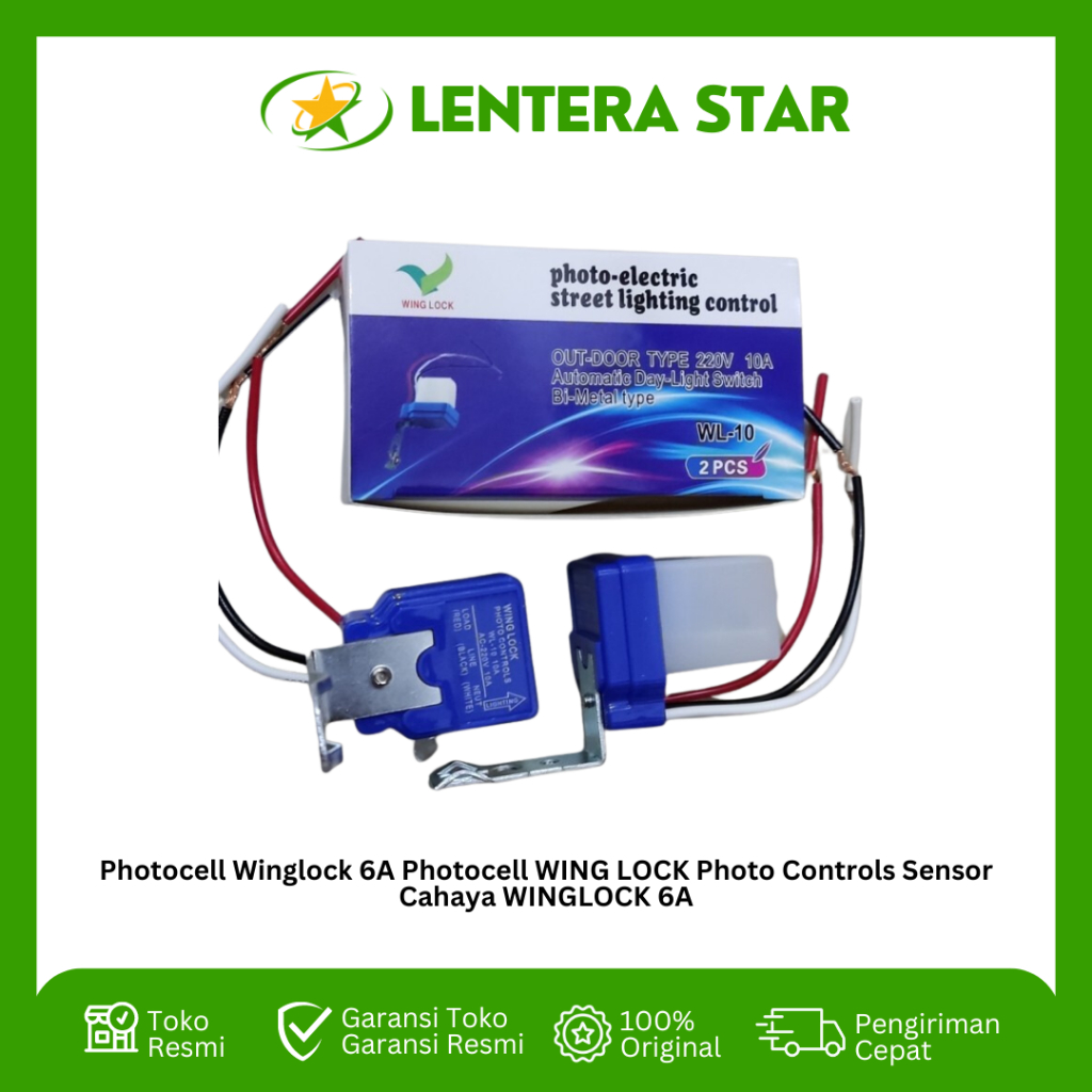 Photocell Winglock 6A Photocell WING LOCK Photo Controls Sensor Cahaya WINGLOCK 6A