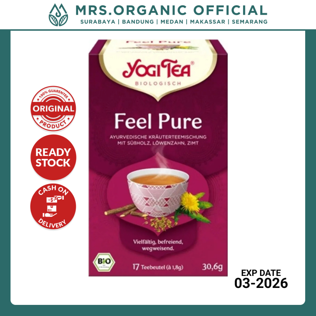 

Teh Herbal Kesehatan Imun Organik YOGI TEA Organic Feel Pure Tea 30.6gr - Bebas Kafein