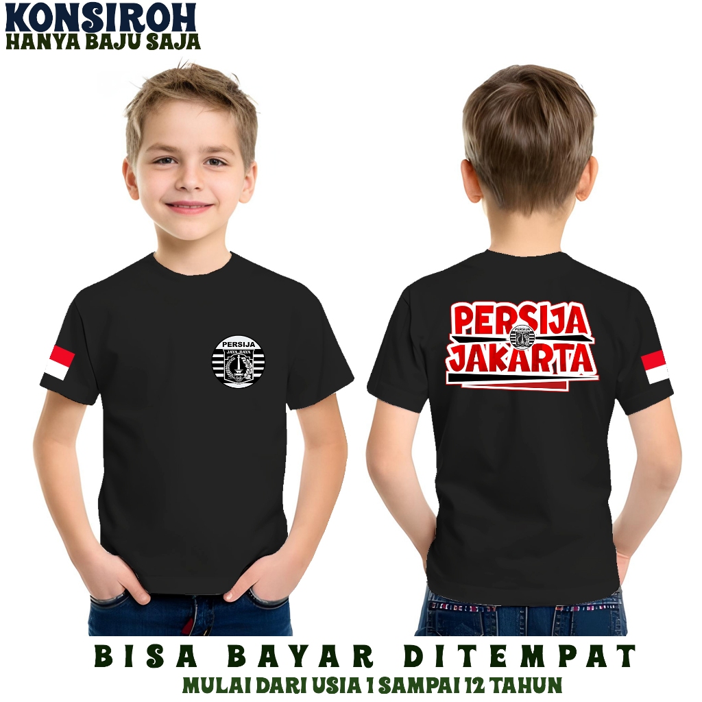 Kaos Anak Persija Jakarta Est 1928 Baju Supporter Sepak Bola Persija Tshirt Supporter Persija