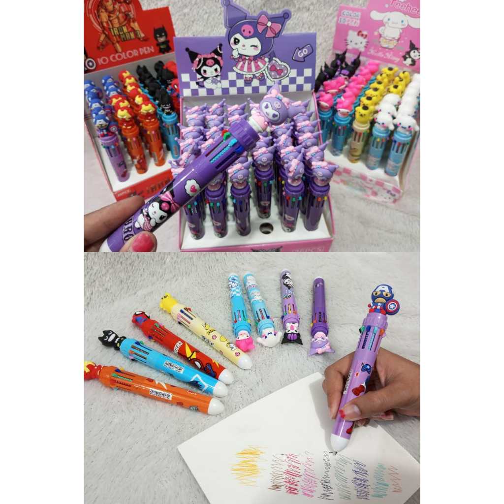 

READY BOLPOIN SANRIO 10 TINTA WARNA BOLPEN SANRIO ADA 10 WARNA DALAM 1 BOLPEN