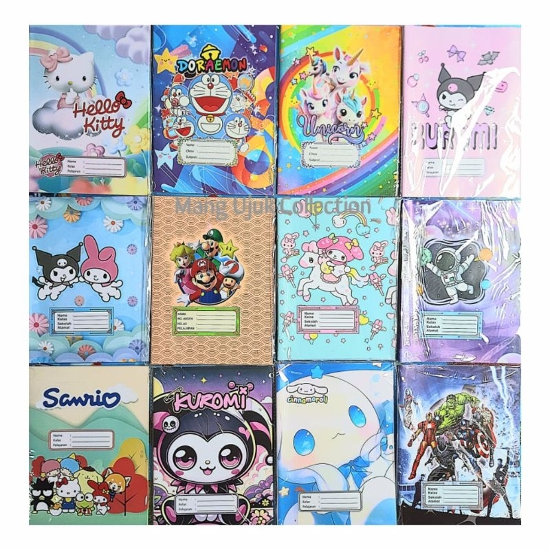 

Sampul Buku Quarto Labubu Kuromi Cinnamoroll Melody Hello Kitty Karakter Kartun Terbaru