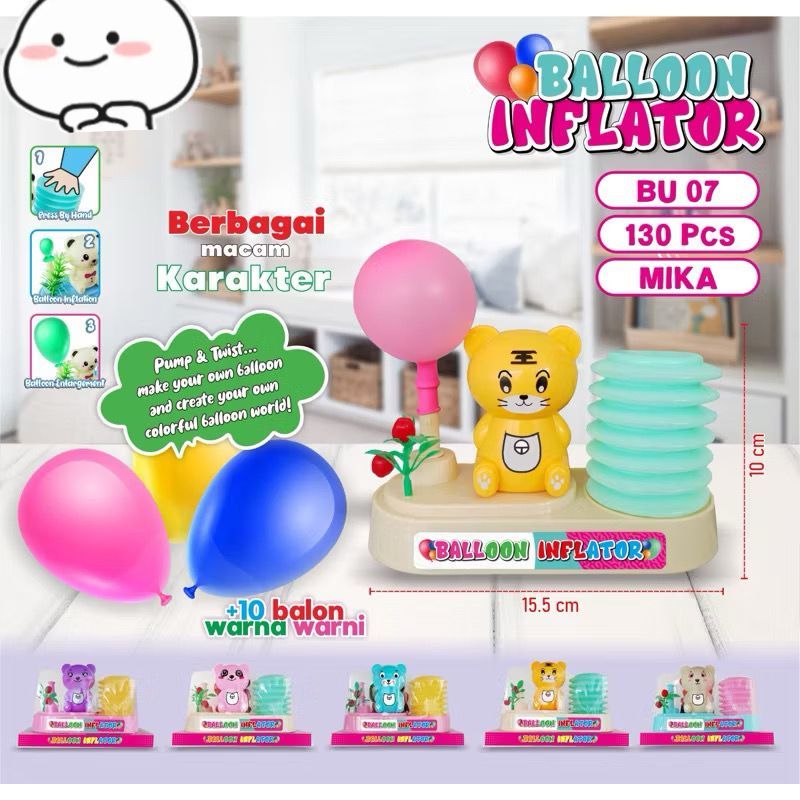 Mainan Anak Balloon Inflator Balon Inflator / Mainan Pompa Balon Karakter Lucu / Mainan Anak Laki La