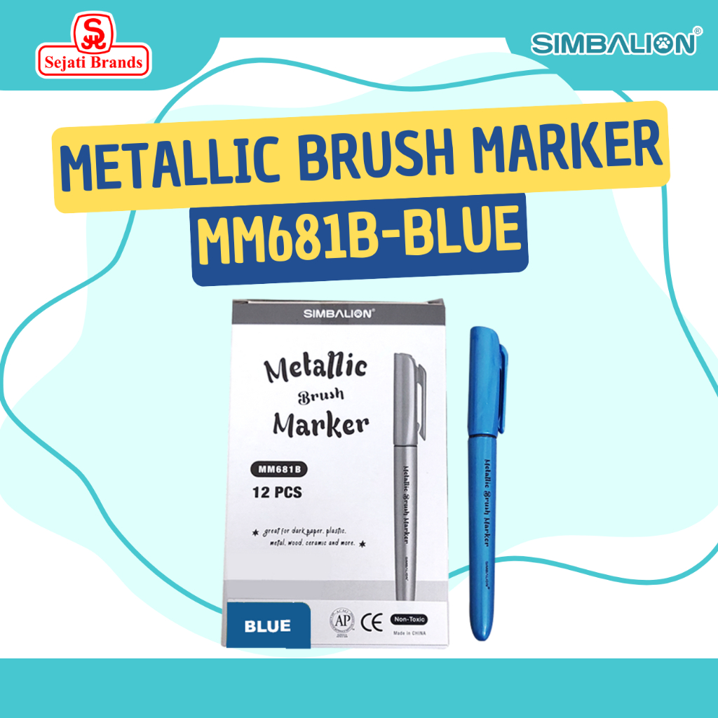 

SIMBALION Metallic Brush Marker MM681B Individual 1 pcs
