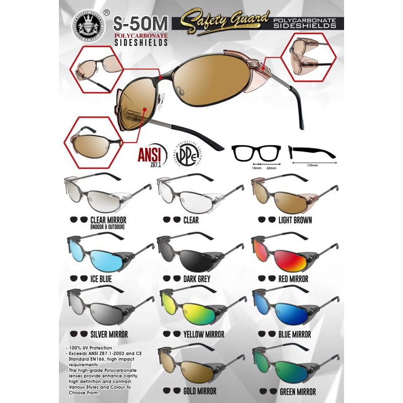kacamata safety guard s50 sunglasses ansi z87.1 original hight quality