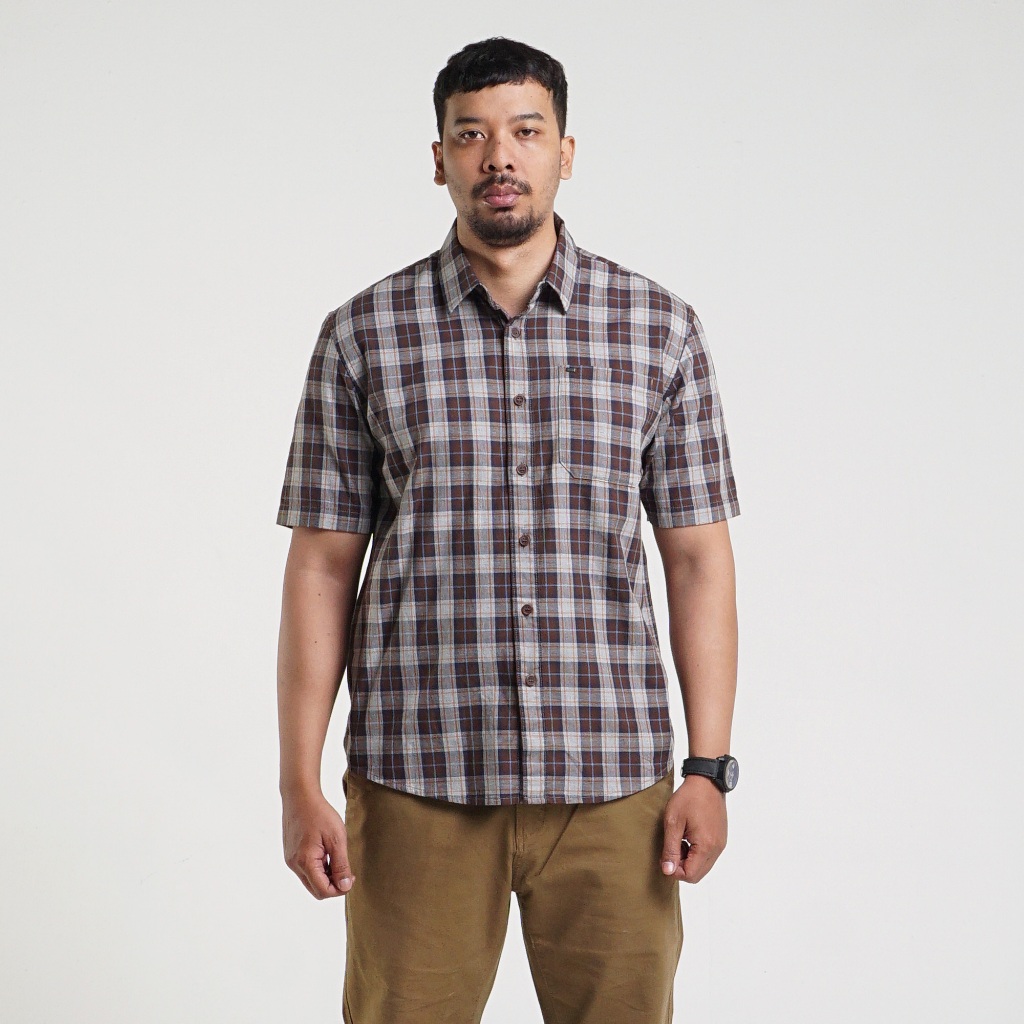 Kemeja Original MGEE - Kemeja Kasual Lengan Pendek Original MGEE Alto CKKR 157 Brown