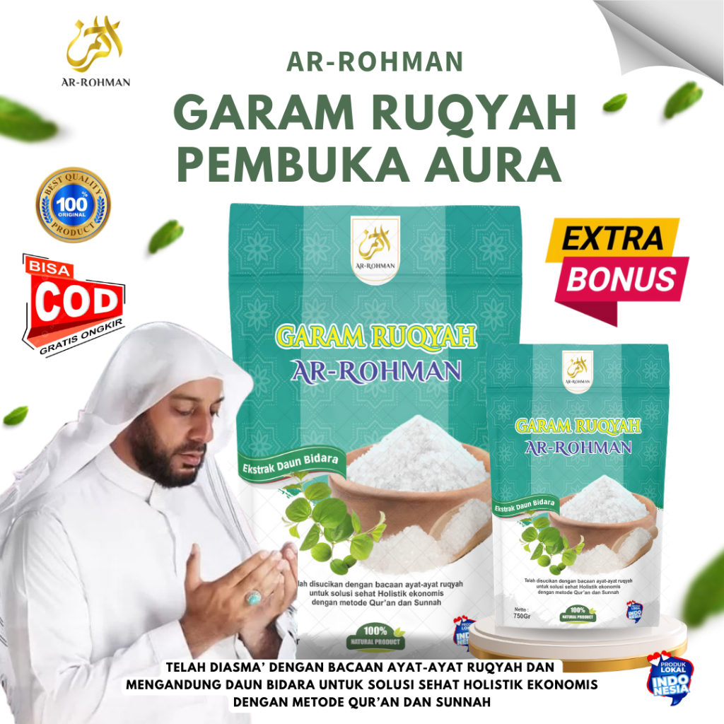 

Garam Ruqyah ARROHMAN (BONUS 4 Produk) - Penangkal sihir rumah dan toko, Menetralisir energi negatif, dan obat pertanian