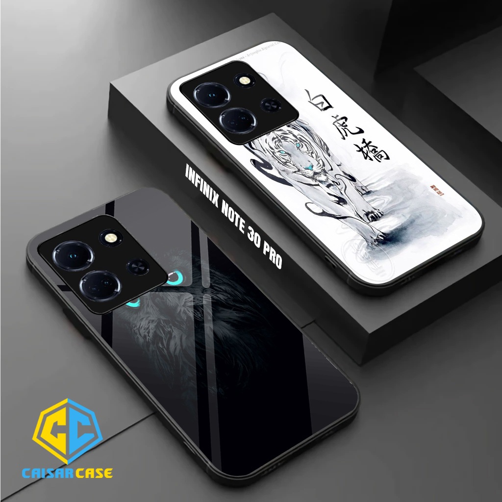 Softcase Glass Kaca INFINIX NOTE 30 30 PRO Terbaru 2023 (A4133) Case Motif Harimau PELINDUNG HANDPHO