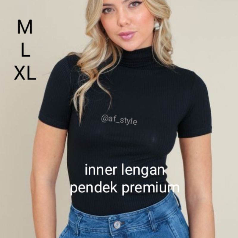 Turtleneck Lengan Pendek | Manset Wanita Lengan Pendek Premium | Manset Baju Lengan Pendek