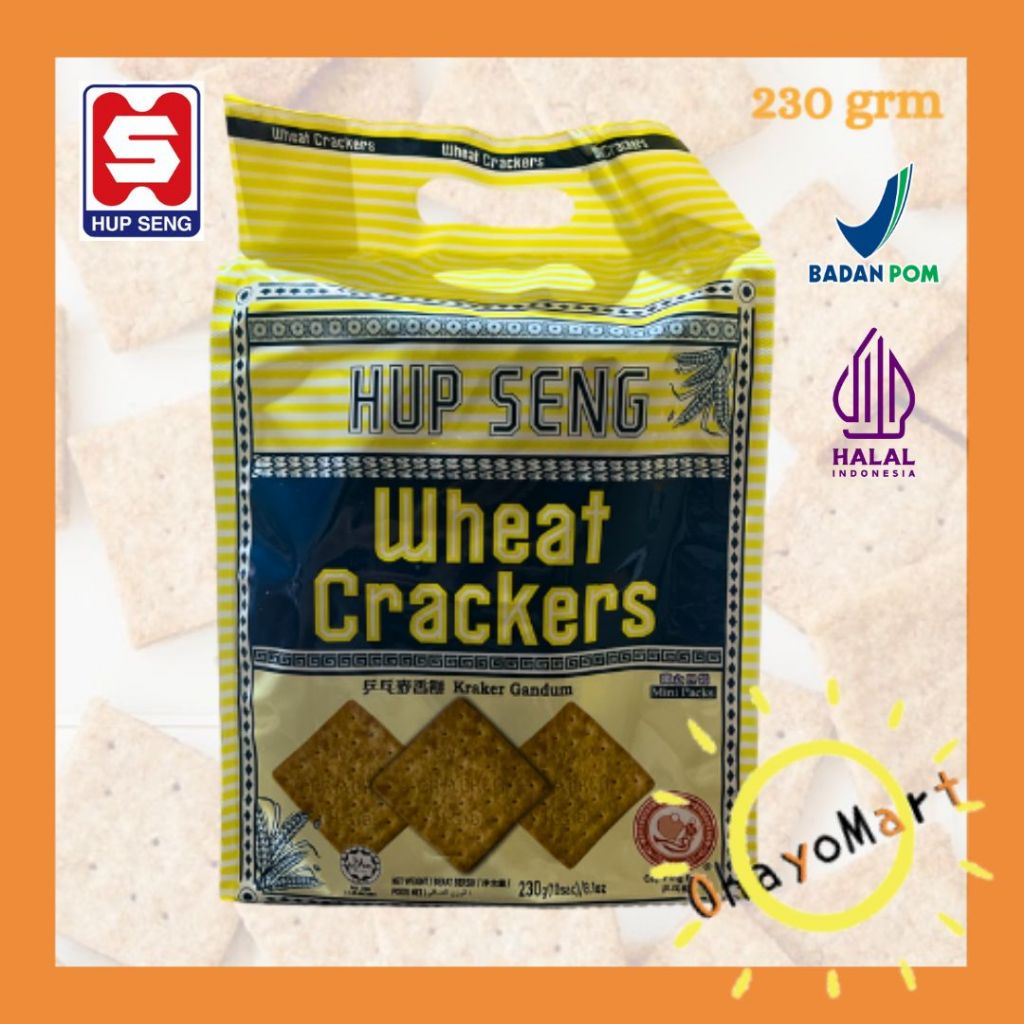 

Hup seng Wheat Crackers Sachet / Hupseng biskuit Kraker gandum 10s 230g