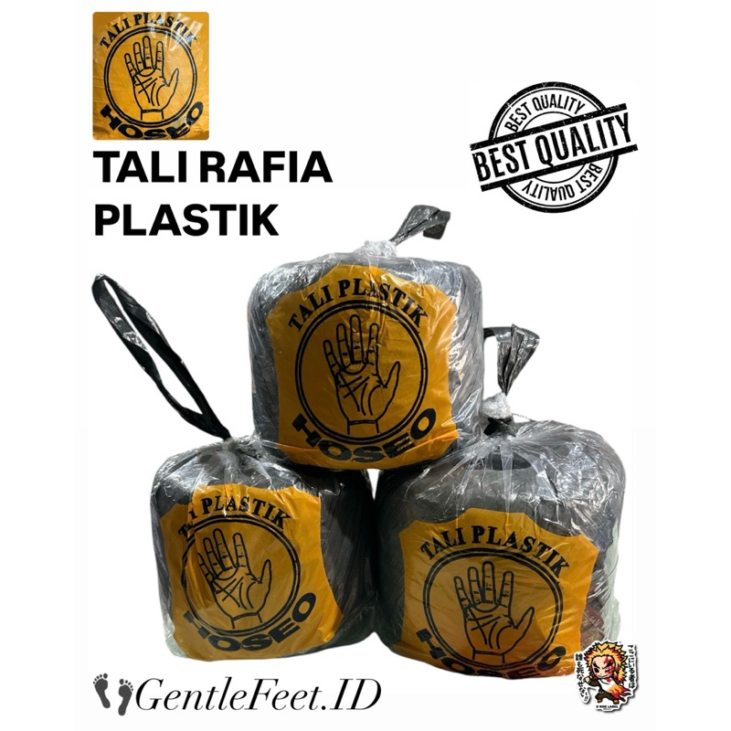 

Tali Rafia Gulungan Besar 1kg Tali Plastik Hitam Tebal Kuat | Tali Plastik Tebal - Cap Hoseo 5 Jari