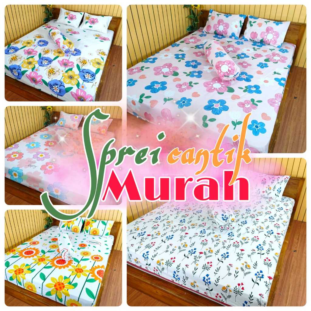 SPREI KOREA EASTHENTICK SATU SET SARUNG BANTAL DAN GULING SPREI KATUN.