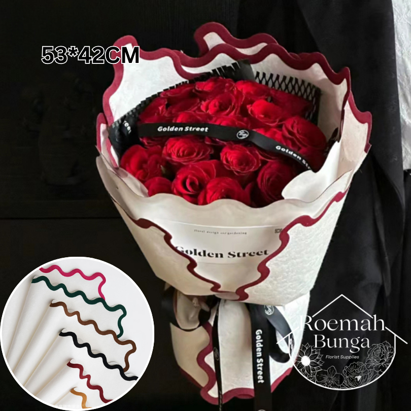 

[LBR] Kertas Emboss Velvet Squiggle 53*42cm / Bungkus Buket Bunga Florist