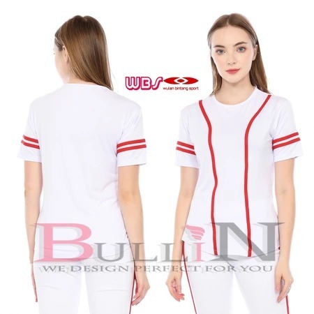 Atasan Senam Kerin Merah Putih | Baju Olahraga Wanita Standar dan Jumbo