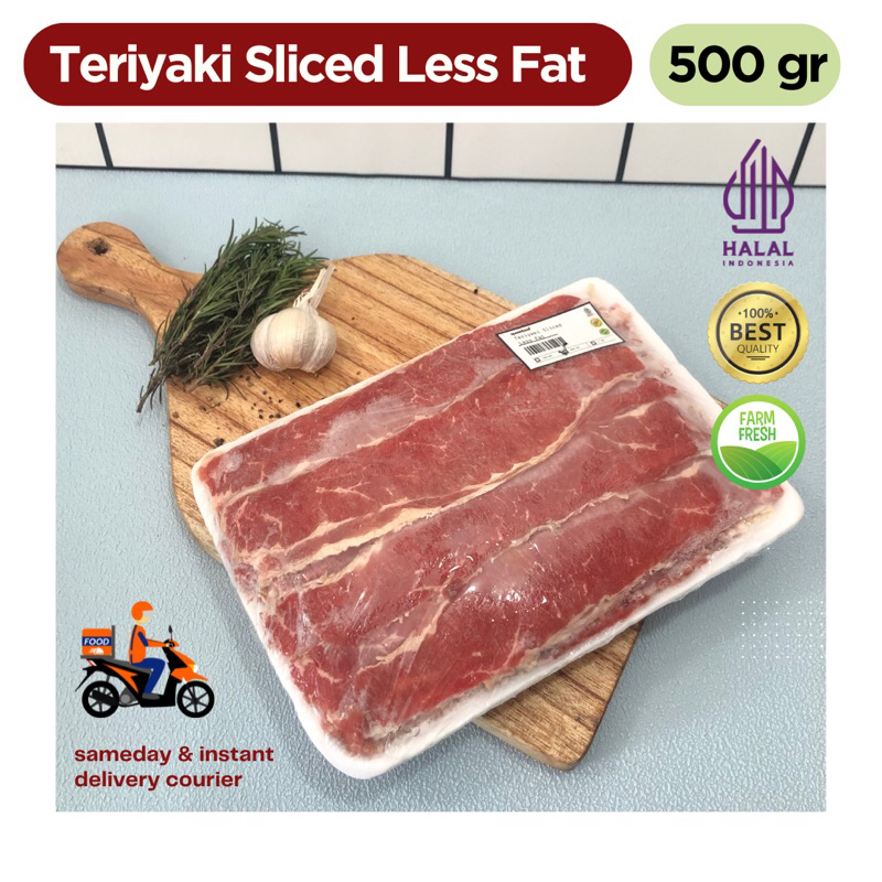 

TERIYAKI SLICE LESS FAT BEEF YAKINIKU Daging sapi slice / yakiniku / grill beef 500 gram / Halal