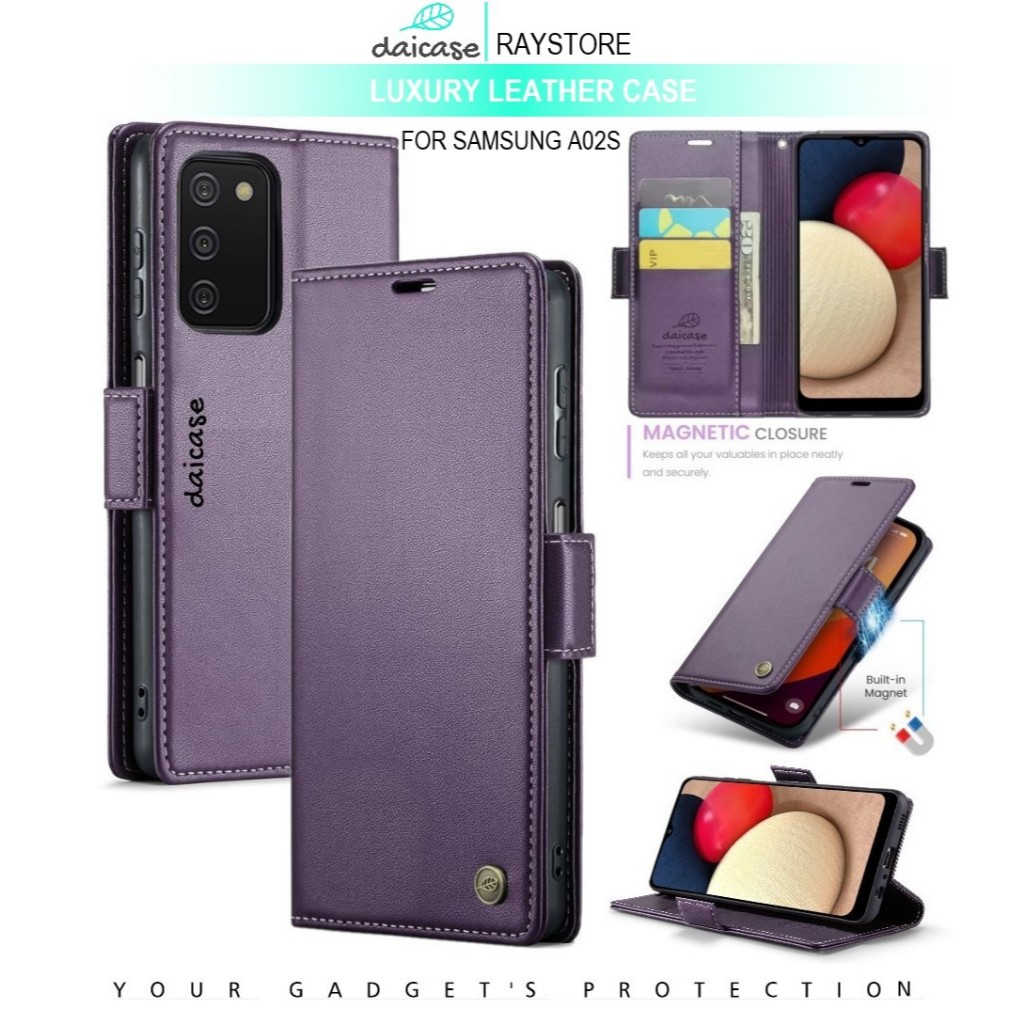 SAMSUNG A02S FLIP LEATHER CASE PREMIUM-FLIP WALLET CASE UNTUK SAMSUNG A02S