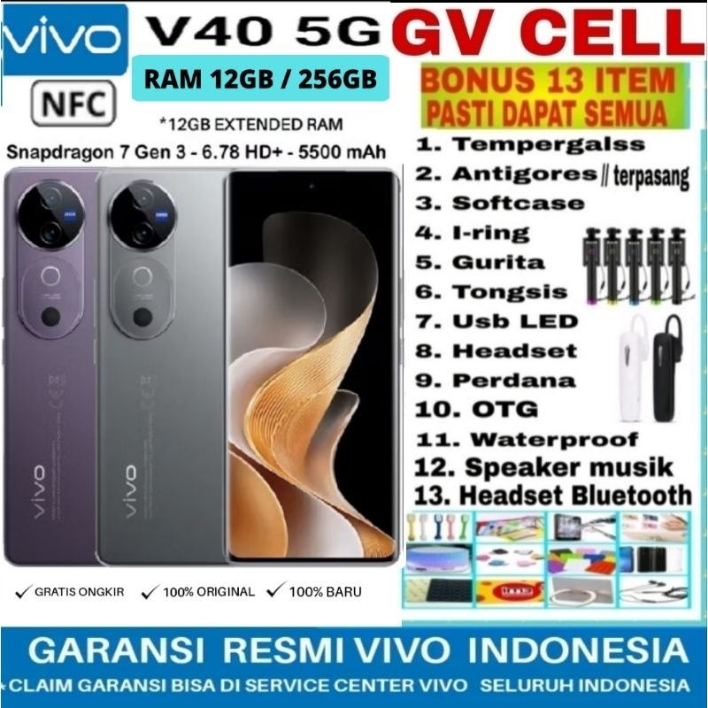 VIVO V40 5G NFC RAM 12GB ROM 256GB GARANSI RESMI VIVO INDONESIA