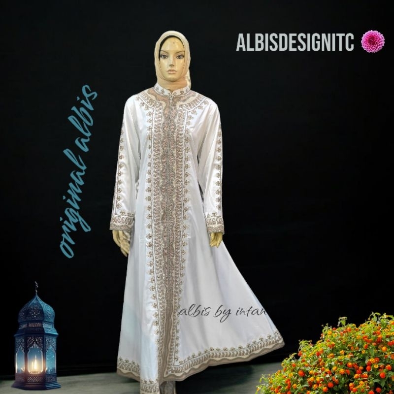 Original Gamis Albis Putih BW Bordir Timbul