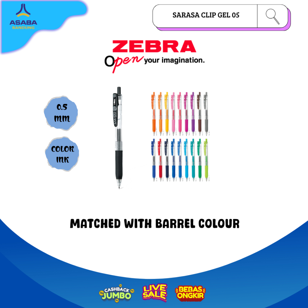 

Asaba Bandung - Pulpen Gel Sarasa Clip Zebra 0.5