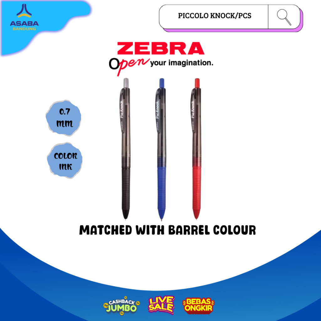 

Asaba Bandung - Zebra Pulpen Piccolo Knock Satuan
