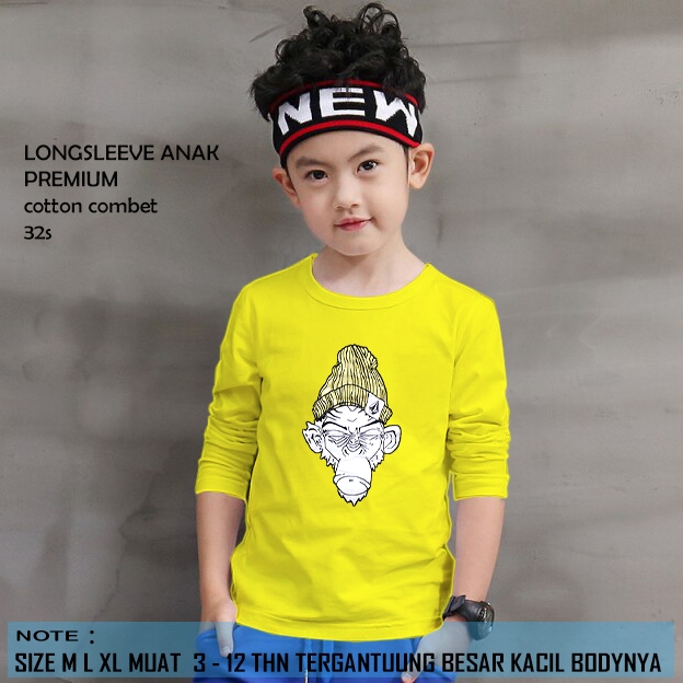 KAOS PANJANG ANAK | KAOS surfing [ kaos volcm monyet ] KAOS ANAK BRANDED