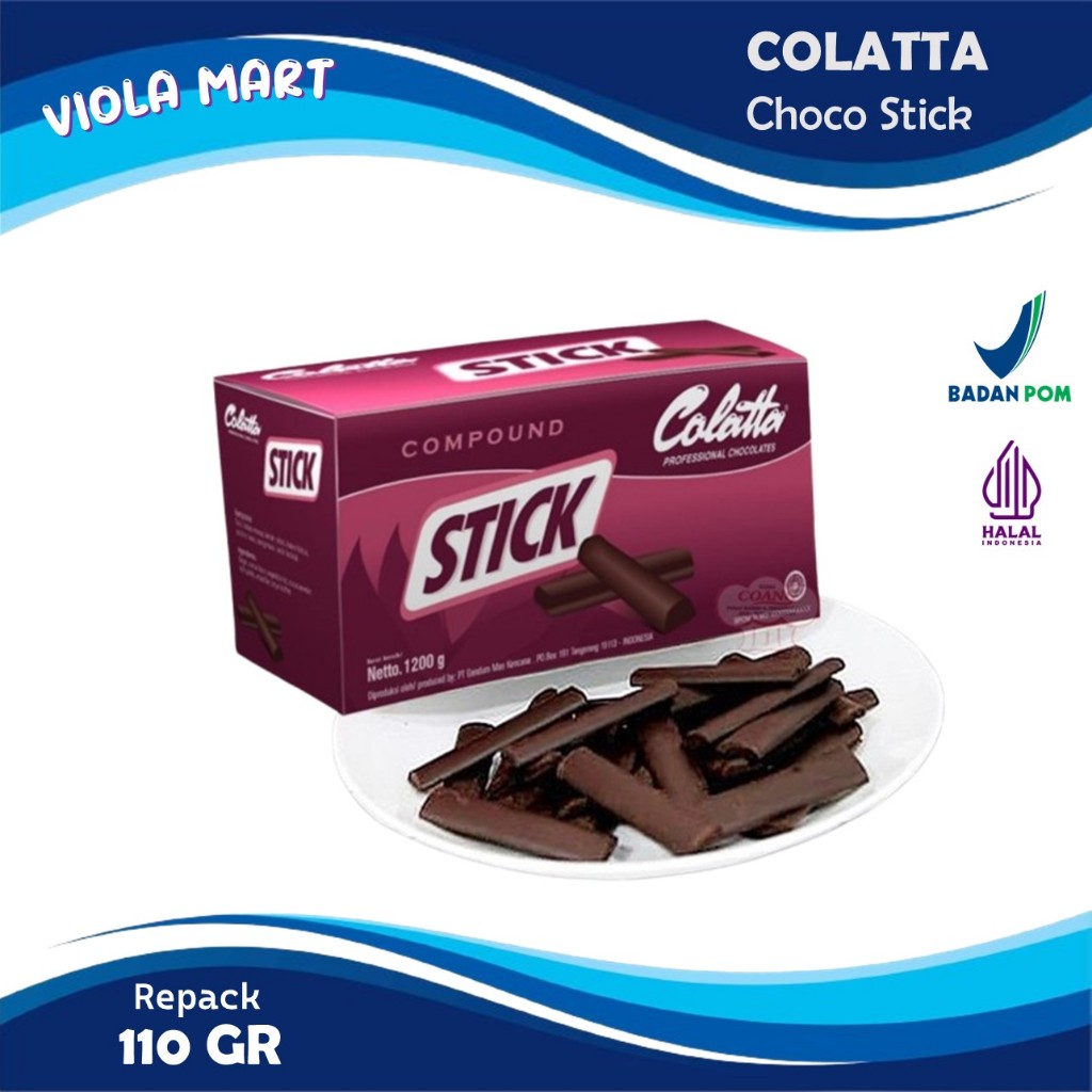 

CHOCO STICK COLATTA -+100gr / Chocolatte Stick / Coklat Stik Tahan Panggang (isi 14 batang)