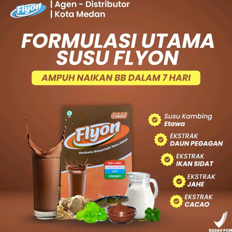 

Flyon Susu Penambah berat badan Penggemuk badan original cokelat -