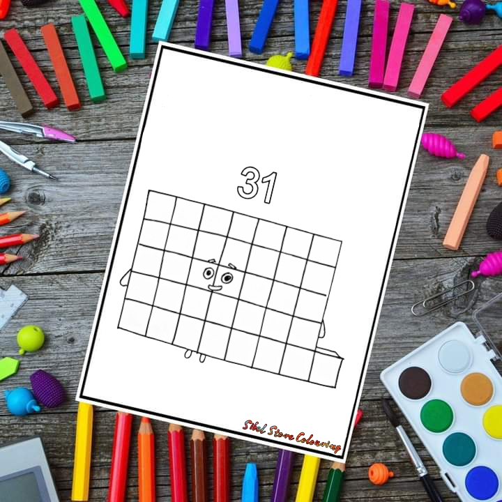 

Kertas Mewarnai Gambar Seri Numberblocks Part IV (31 - 40) / Kertas Gambar (10 Lembar)