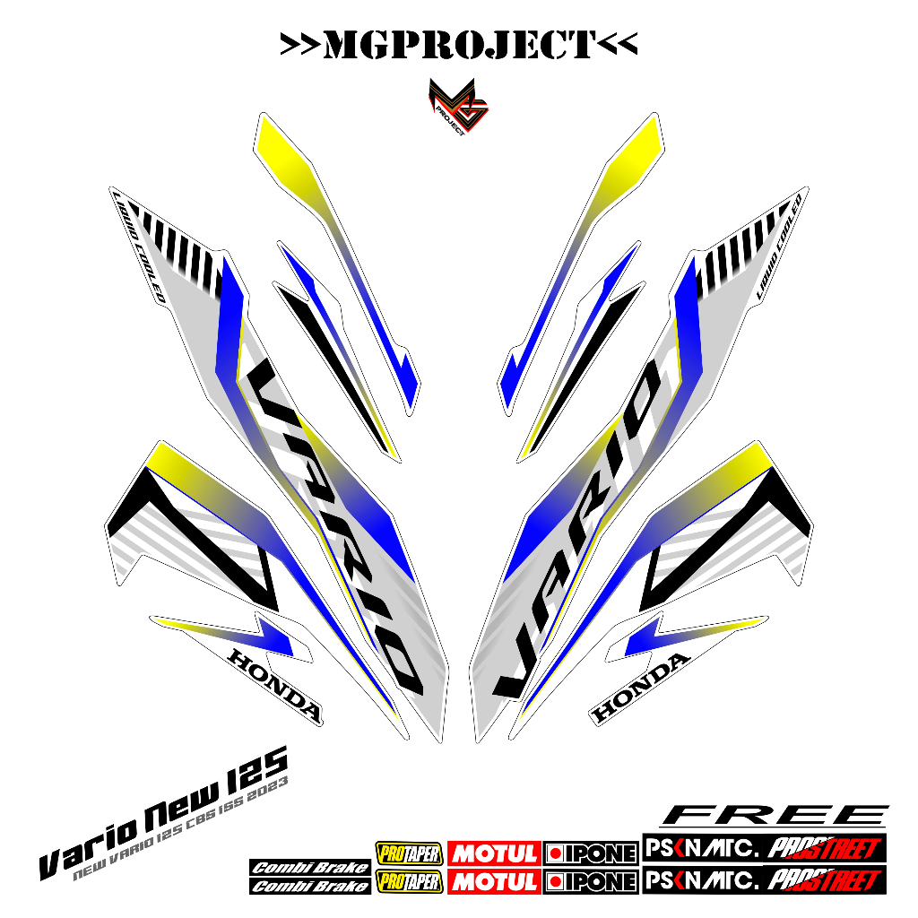 Striping Vario new 125 dasar putih / stiker vario cbs 125/ 150 2023 (sku6) #varionew125  #vario2023