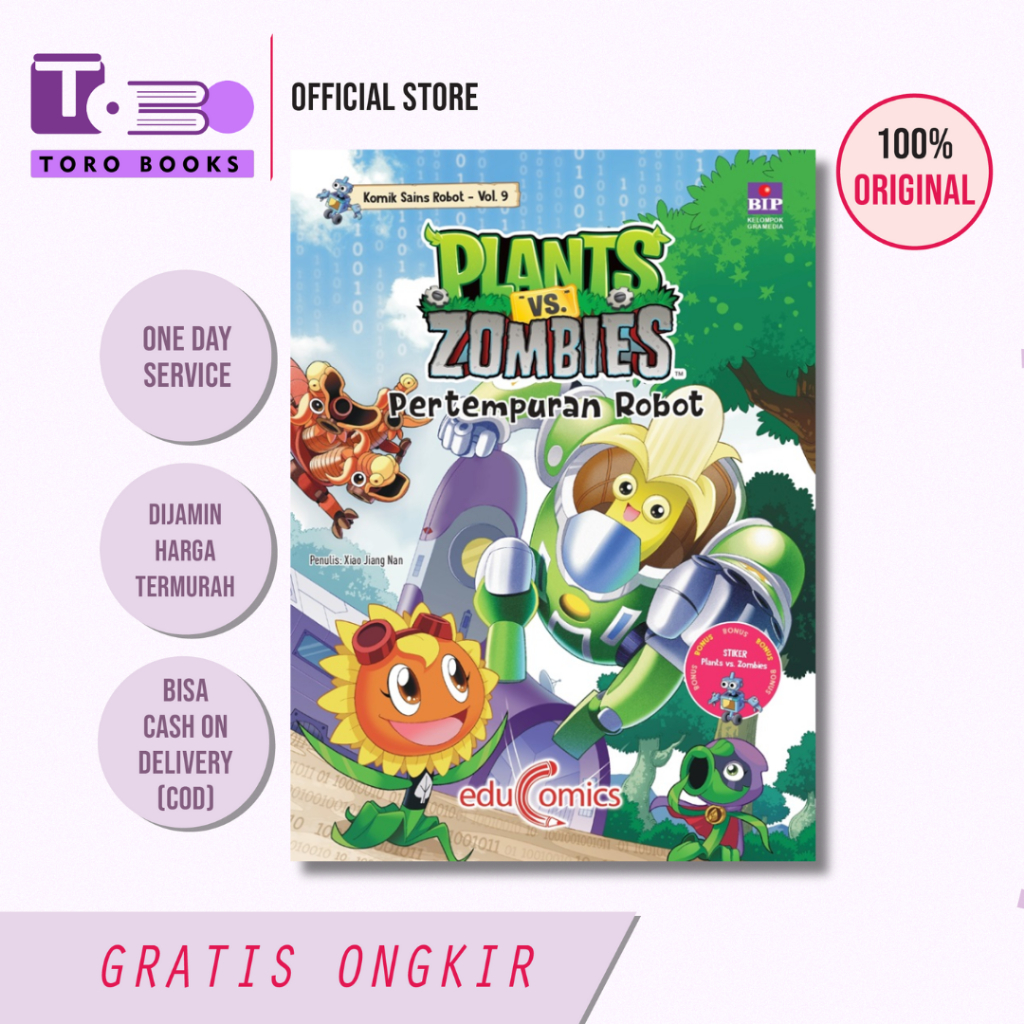 Educomics Plants Vs Zombies Komik Sains Robot 9: Pertempuran Robot